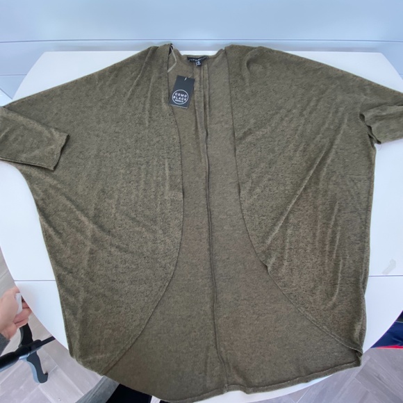 Como Shrug Sweater Jacket Moss Green 2X - Picture 7 of 12